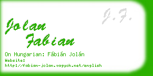 jolan fabian business card